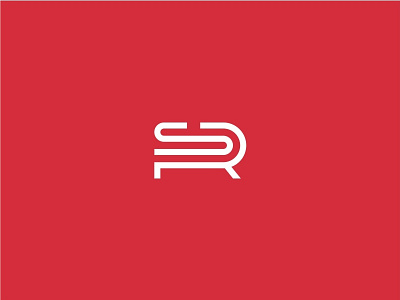 SR Logo branding lettermark minimalist modern r red s simple white