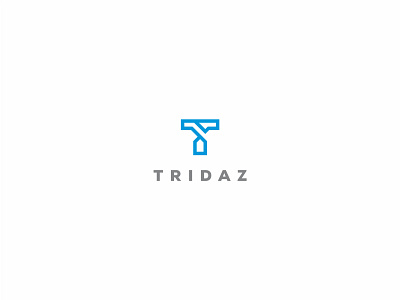 Tridaz Logo blue branding grey lettermark logo minimalist modern simple t