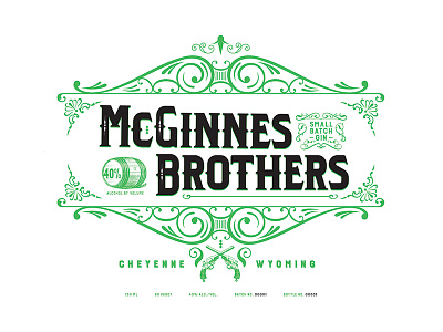 McGinnes Brothers Gin gin liquor logo typography