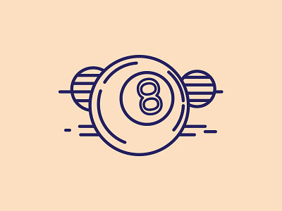 Billards ball eight icon lines logo pool sports