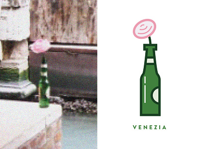 la bottiglia beer bottle flower icon rose