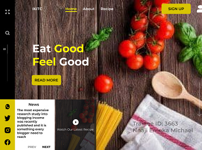 Designed a landing page for a food vendor anih onyedikachi blue branding cww tech africa design enugu tech hub food graphic design landing logo ui