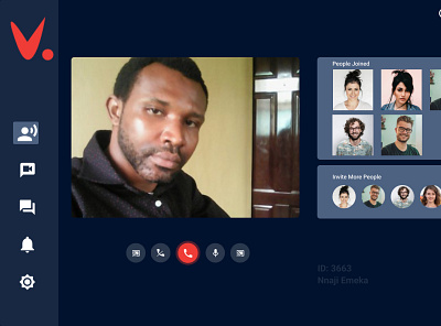 Video Chat UI anih onyedikachi branding design enugu tech hub graphic design ui video chat