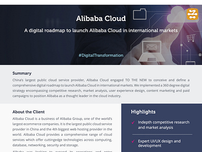 Case study on Alibaba cloud (one pager) branding design graphic design
