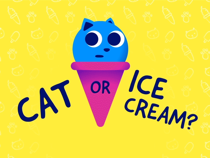 Cat or Ice Cream? - Game animal animated animated gif animation animation 2d cat character cute design game game art game design gamejam ice cream illustration unity vector
