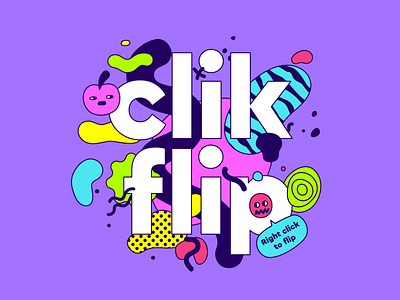 Clik Flip - Game abstract awkward character colourful design game illustration illustrator indie pattern typography vector