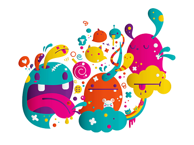 Colours of the Internet character colourful cute illustration illustrator strange vector weird