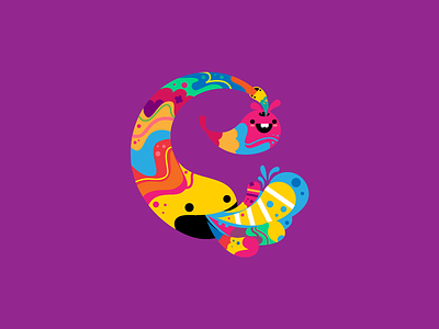 36 Days of Type - E 36daysoftype bright character colour e lettering type typography vector worms