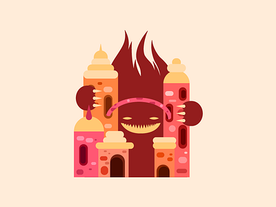 36 Days of Type - H 36daysoftype castle character creature h illustration lettering monster type typography vector