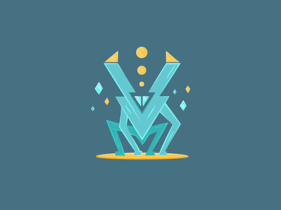 36 Days of Type - V 36daysoftype character creature crystal illustration lettering type typography v vector