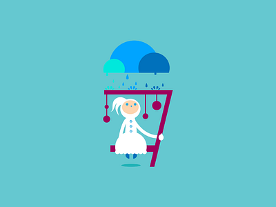 36 Days of Type - 7 36daysoftype 7 character dress girl illustration lettering number rain type typography vector