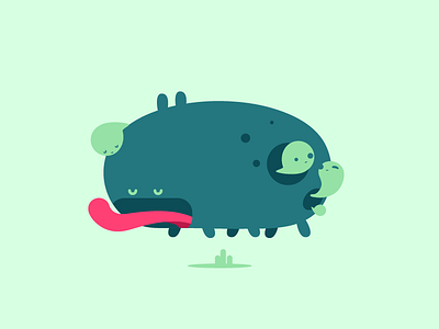 Pomp balloon character creature cute design float graphic illustration illustrator monster tongue vector