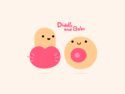Diddle and Bobs bffs boob boobs character design flat graphic illustration illustrator penis sticker vector