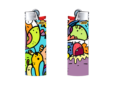 Scribbles bic characters colourful design flat graphic illustration illustrator lighter vector