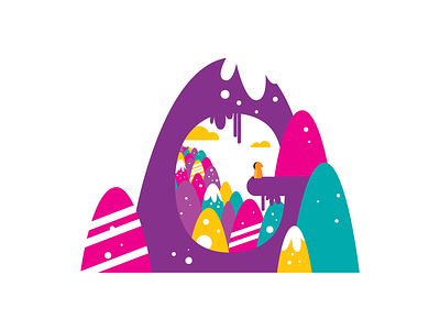 36 Days of Type 05 - G 36daysoftype 36daysoftype g 36daysoftype05 cave character illustration landscape lettering mountain type typography vector