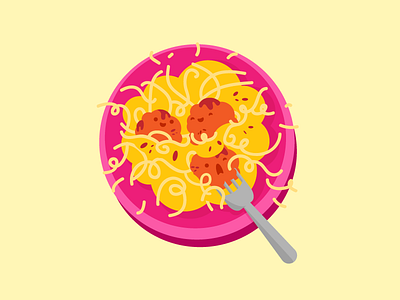 36 Days of Type 05 - Q 36daysoftype 36daysoftype q 36daysoftype05 character food illustration lettering meatball spaghetti type typography vector