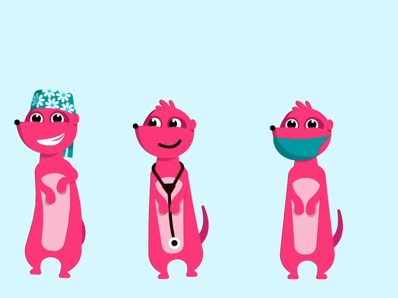 Starship Animal Doctors - Meerkats animals animation character cute design doctors gif graphic hospital illustration meerkat vector