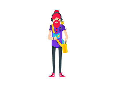 Designer Wizard bright color character character design design designer dude flat flat design graphic hippie hipster human illustration illustration design illustrator male man owl vector wizard