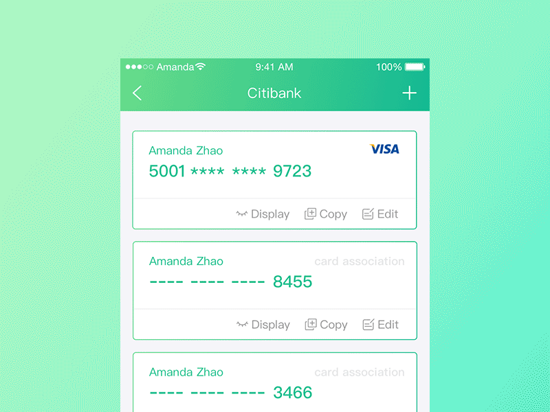 For credit card statement inquiring and payment app design details financial home investmentcards ios ui