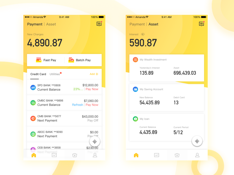 For credit card statement inquiring and payment by Amanda on Dribbble