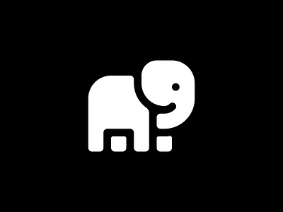 elephant animal baby branding cute elephant logo negative space simple wildlife zoo