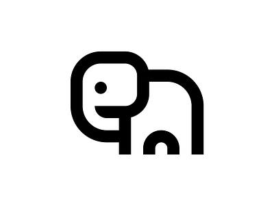 Elephant animal brand branding cute elephant icon line logo minimal nature simple steven