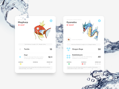 Pokémon Cards cards clean game gyarados magikarp minimal nintendo pokemon simple water