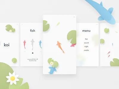 Koi Game Concept concept fish game ios koi minimal mobile pond simple ui