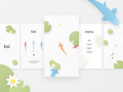 Koi Game Concept concept fish game ios koi minimal mobile pond simple ui