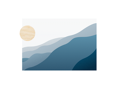 Rise clean illustration minimal mountains simple sun wood