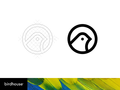 Personal Mark animal bird birdhouse branding circle feather geometry grid logo simple
