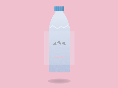Evian Bottle bright colors design flat fun illustration illustrator simple