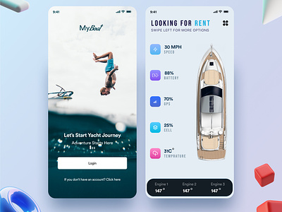 Boat App Concept app app design application boat dailyui design detail illustration ios ui ui design uidesign ux yacht
