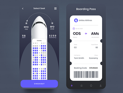 Flight Booking App Design airline android app booking branding flight ios latest seats shot ticket ui ux