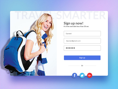 Signup From css design footer form html landing page sign signup up web