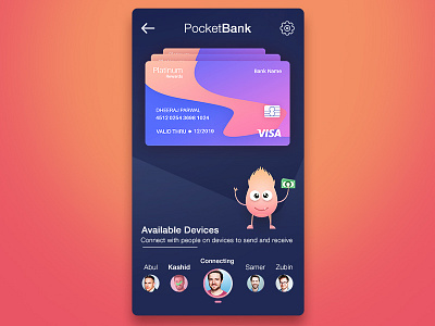 PocketBank (Dark version) app bank card colorful dark data finance layout statistics ui ux x