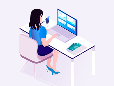 Isometric - illustration 3 crypto currency design dmit illustration isometric landing mining page people wallet web