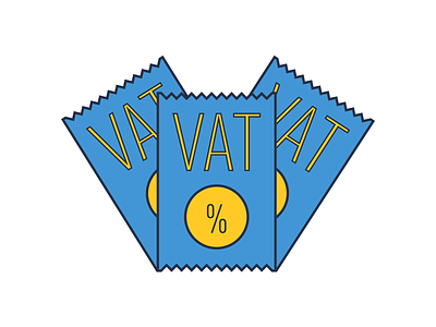 VAT icon black blog post blue blue and yellow blue icon design flat icon minimal ui vat vat icon web web design white white space yellow
