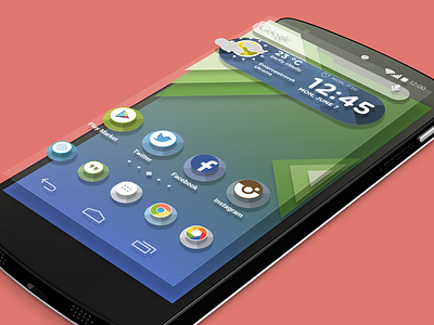 Android launcher theme android flat free icons launcher mobile psd theme ui