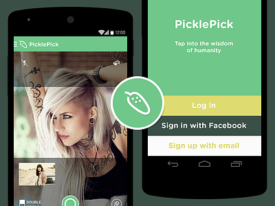 PicklePick android app design interface material mobile photo poll screens map ui ux wireframe
