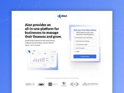 Aion | Landing Pages & Ads ads app banking design facebook figma finances google graphic graphic design illustrator landing page money photoshop ui ux