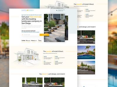 Install-It Direct | Landing Page architecture design figma graphic graphic design illustrator landing page landscape photoshop ui ux