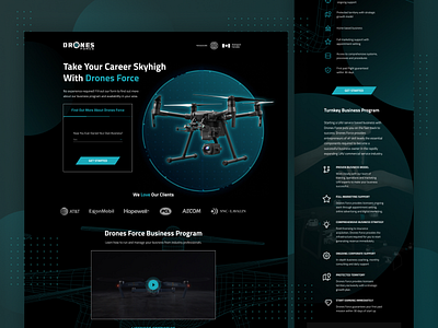 Dronesforce | Landing Page desktop drones figma graphic design illustrator landing page mobile photoshop ui ux