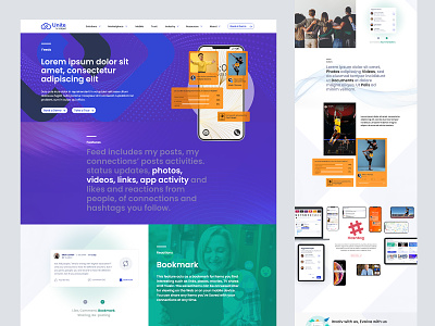 Landing Page Concept for On‑site Feed branding clean color concept design feed flat proflie trending ui ux web
