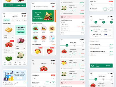 Grocery App Design app booking app concept design e commerce app flat food app food bookig app grocery app home delivery mobile app online shop ui vegetable vegetables