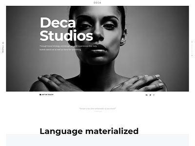Deca Studios branding concept design design studio homepage landing page design ui ux web website