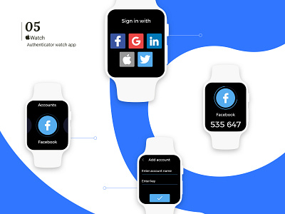 Authenticator watch app app authenticator watch app branding concept design flat typography ui ux watch watch app
