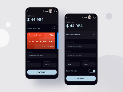 Payment Gateway Design app bank banking app card clean concept credit card dark theme design flat gateway mastercard mobile app design payment wallet wallet app