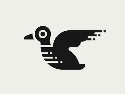 Pixel Duck Logo animal duck flat flying geometric logo quack