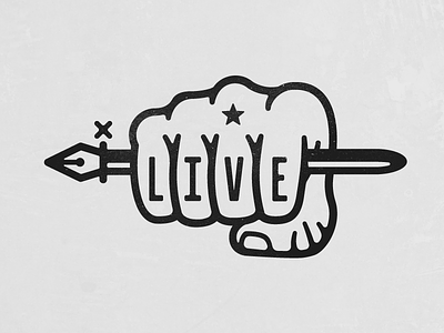 Live Hand Tat fist hand illustration logo pen tool